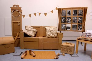 photograph of carboard furniture
