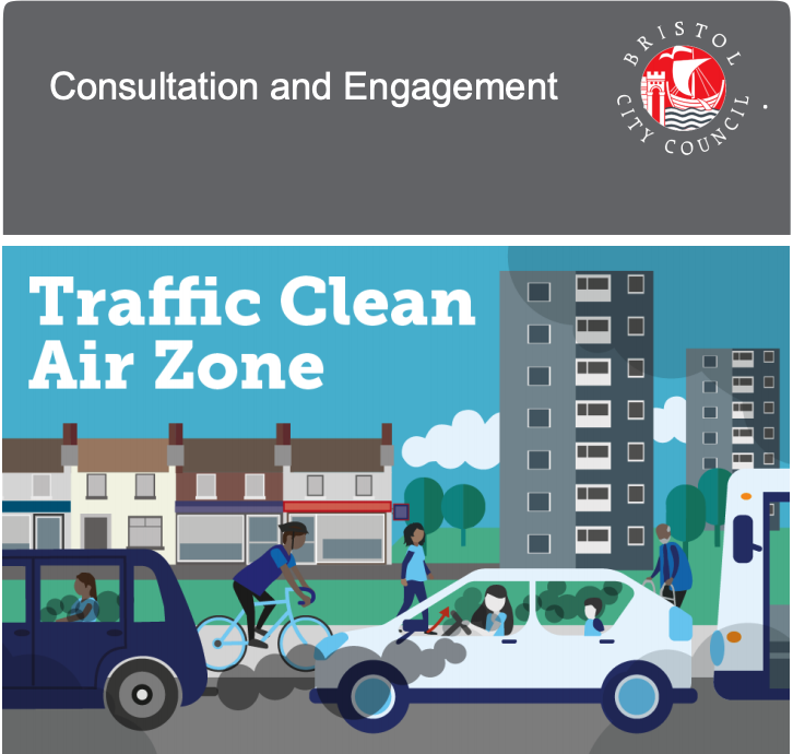 Front cover of Bristol City Council's Traffic Clean Air Zone consultation report